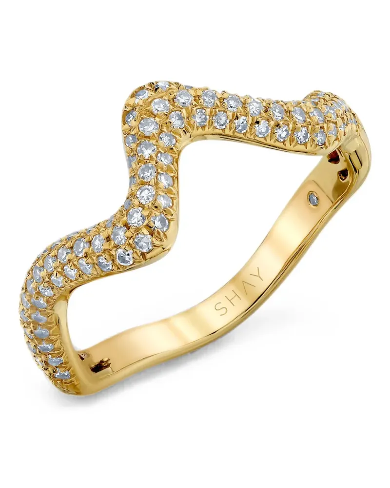 SHAY Wave Ring mit Diamanten - Gold Gold