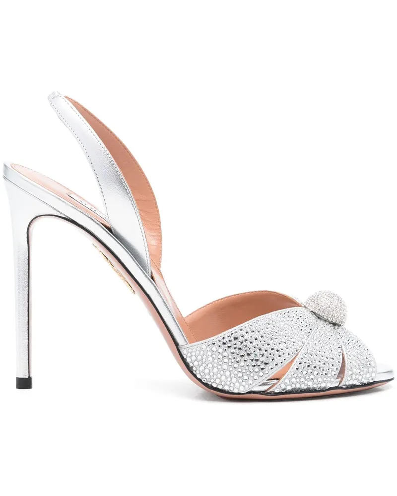 Aquazzura Italian Flirt Sandalen 105mm - Silber Silber