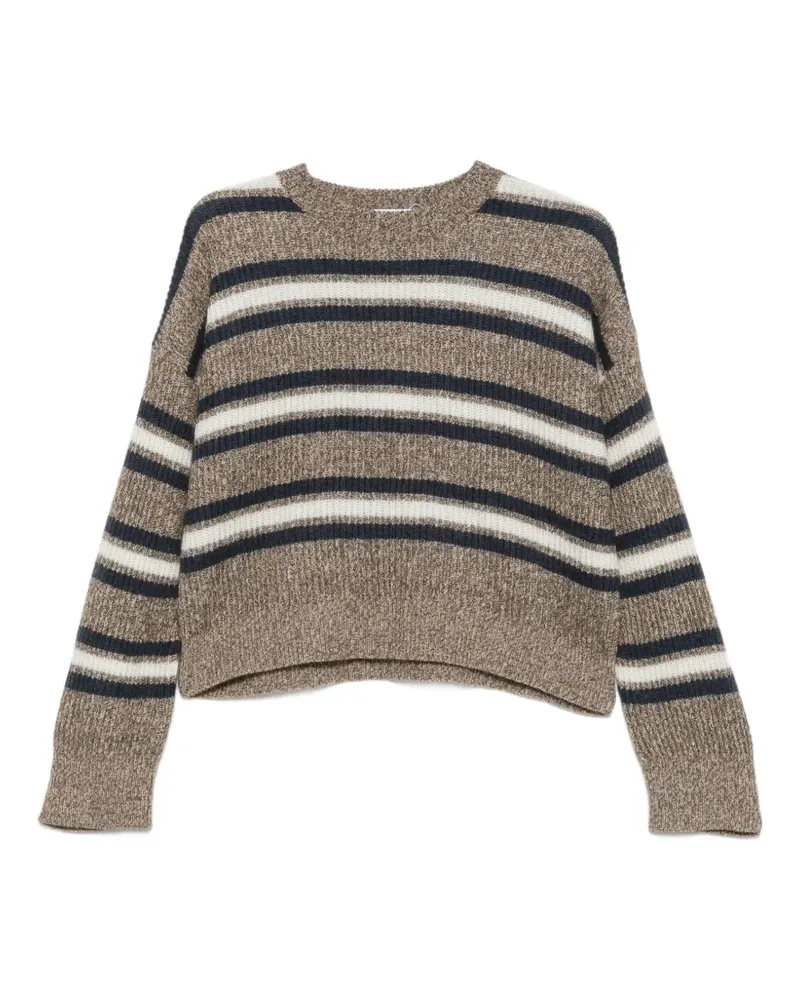 Brunello Cucinelli Gestreifter Pullover - Braun Braun