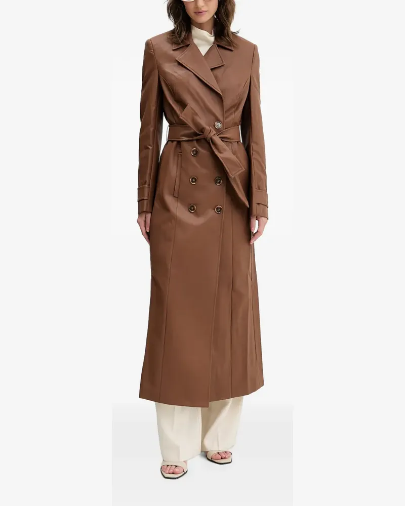 Bardot double-breasted belted coat - Braun Braun