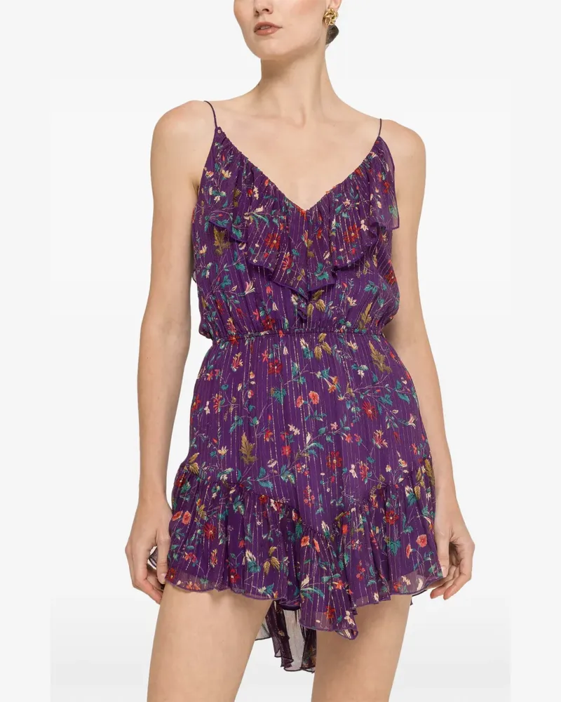 NISSA floral-print silk mini dress - Violett Violett