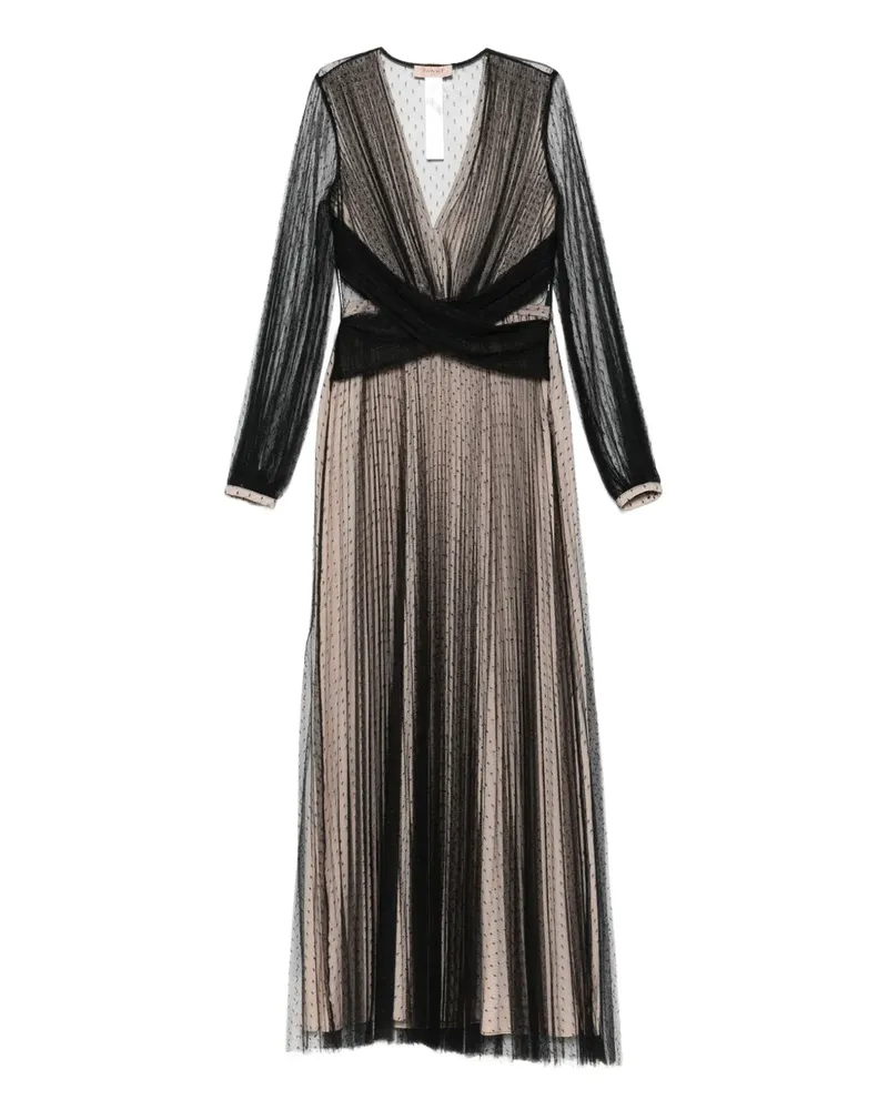 Twin-Set Maxikleid mit Falten - Schwarz Schwarz