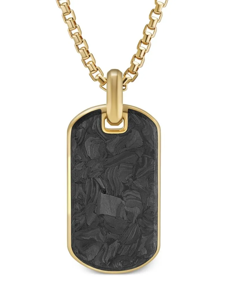 David Yurman 18kt Schmiedeetikett aus Gelbgold (42mm) - Grau Grau