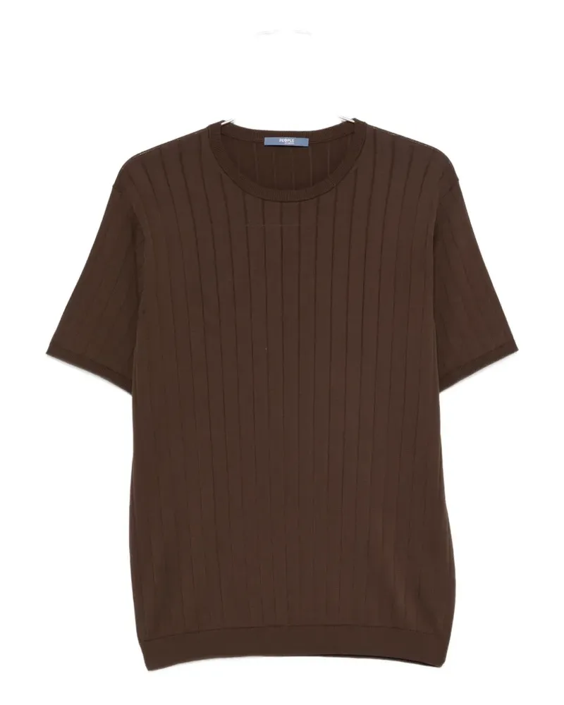 People of Shibuya ribbed short-sleeve T-shirt - Braun Braun