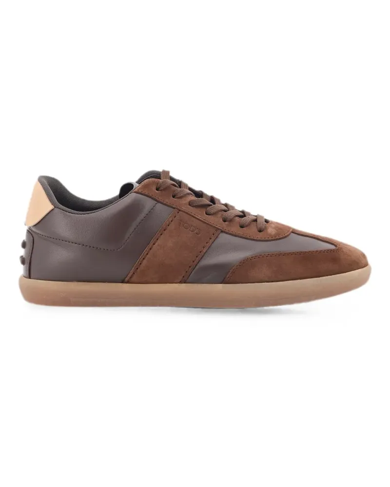 TOD'S suede-panels sneakers - Braun Braun