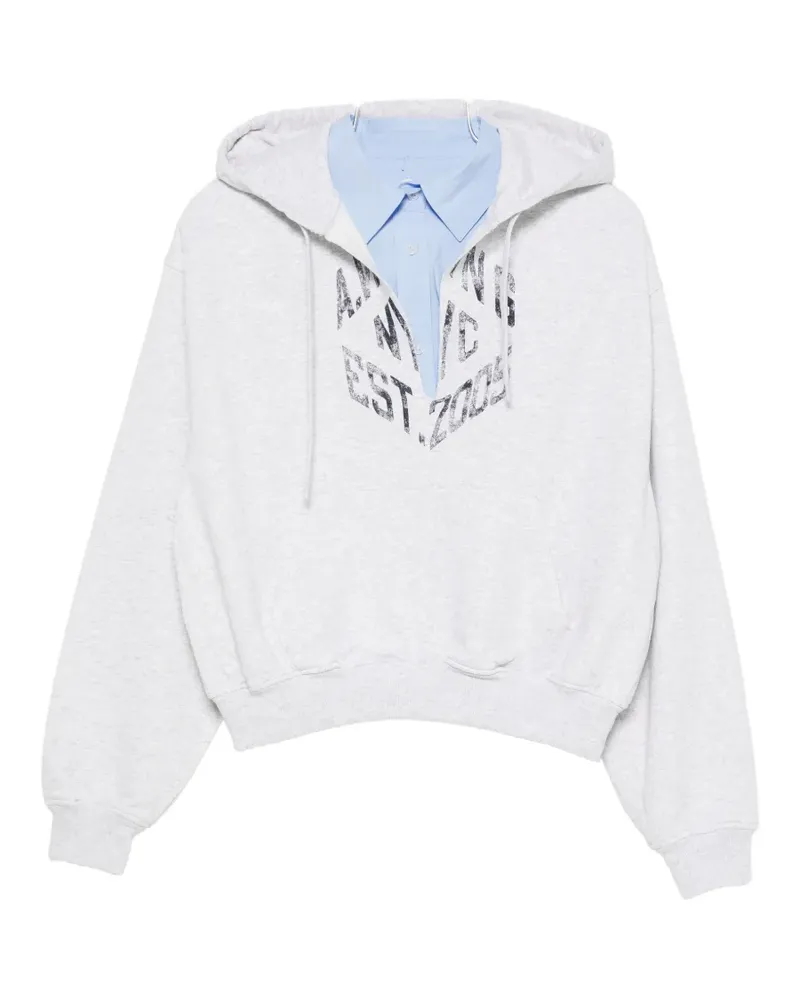 Alexander Wang logo-print cropped hoodie - Grau Grau