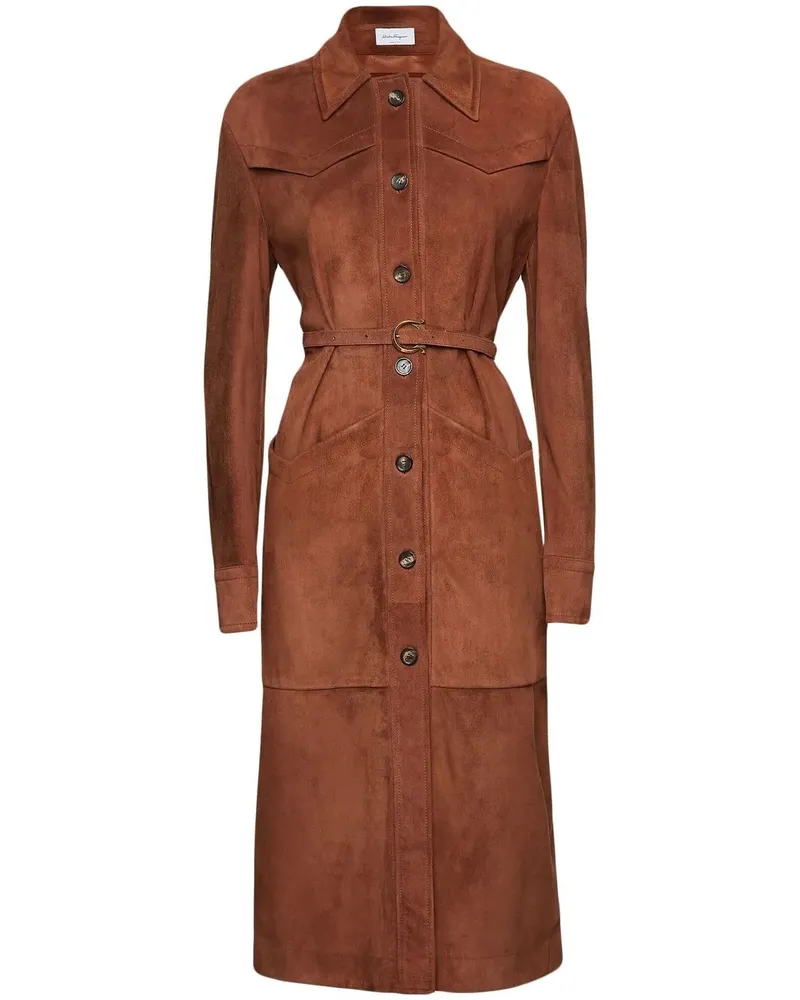 Ferragamo Geknöpftes Kleid - Braun Braun