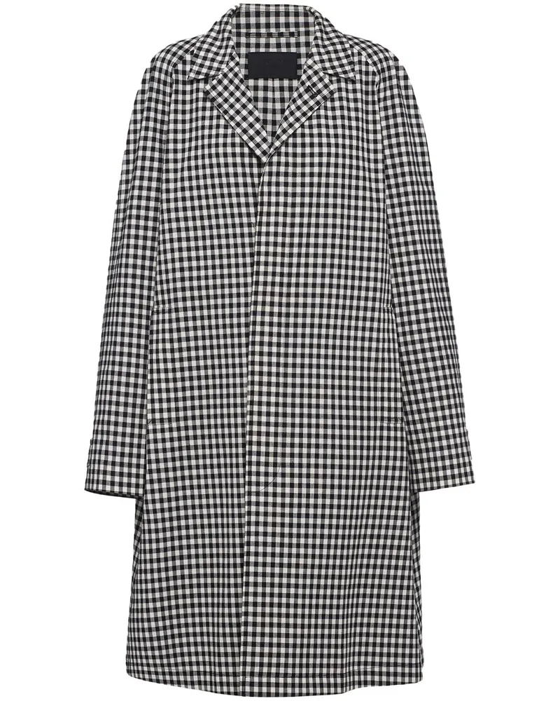 Prada Mantel mit Vichy-Karo - Weiß Weiß
