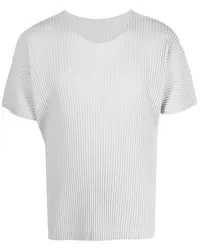 Issey Miyake Geripptes T-Shirt Grau