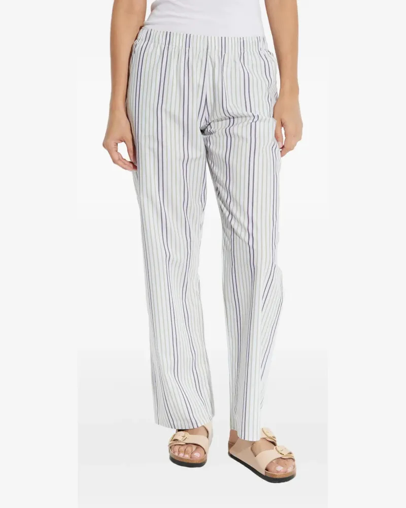 Hanro Gestreifte Pyjama-Hose mit Stretchbund - Weiß Weiß