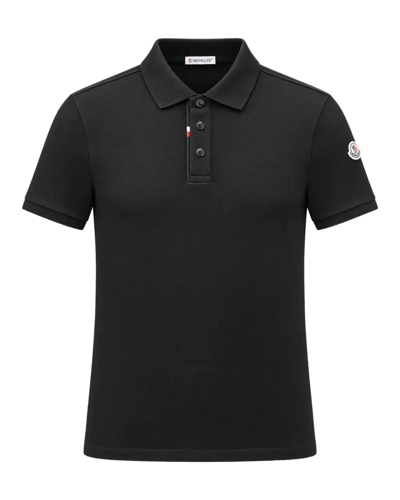 Moncler logo cotton piquet polo shirt - Schwarz Schwarz