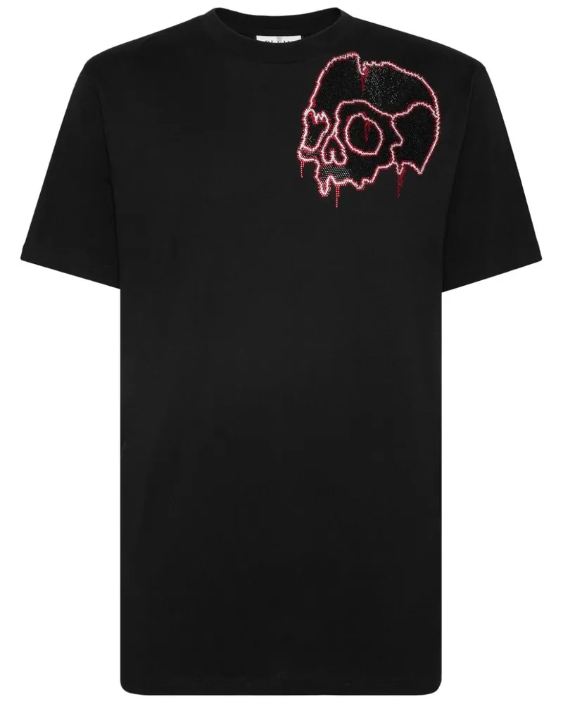 Philipp Plein T-Shirt mit Strass-Totenkopf - Schwarz Schwarz