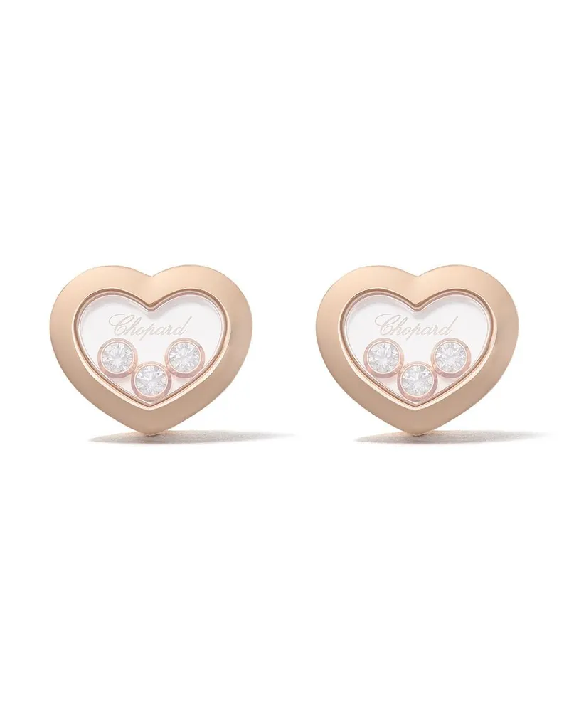Chopard 18kt 'Happy Diamonds Icons' Rotgoldohrstecker mit Diamant - Rosa Rosa