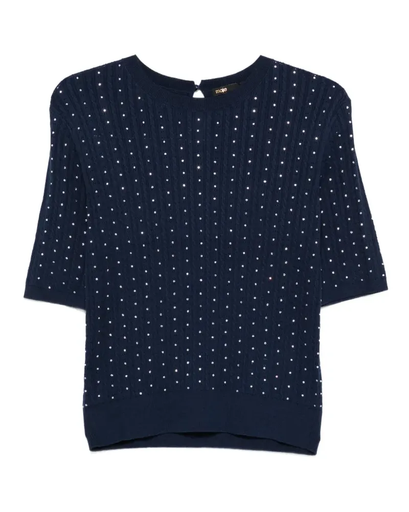Maje T-Shirt mit Verzierung - Blau Blau