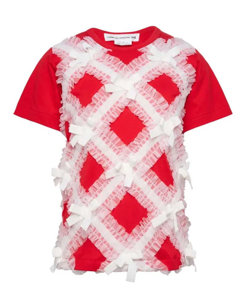 Comme des Garçons T-Shirt mit Schleifenapplikation - Rot Rot