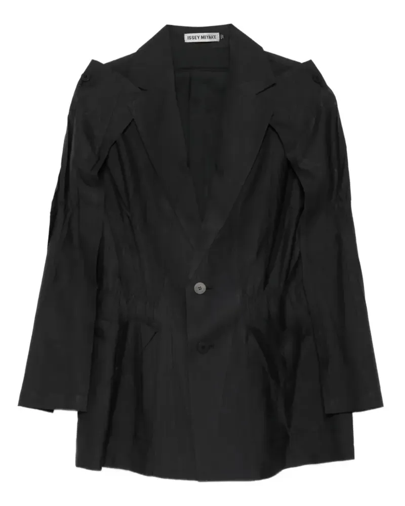 Issey Miyake Crimped and Pressed Blazer - Schwarz Schwarz