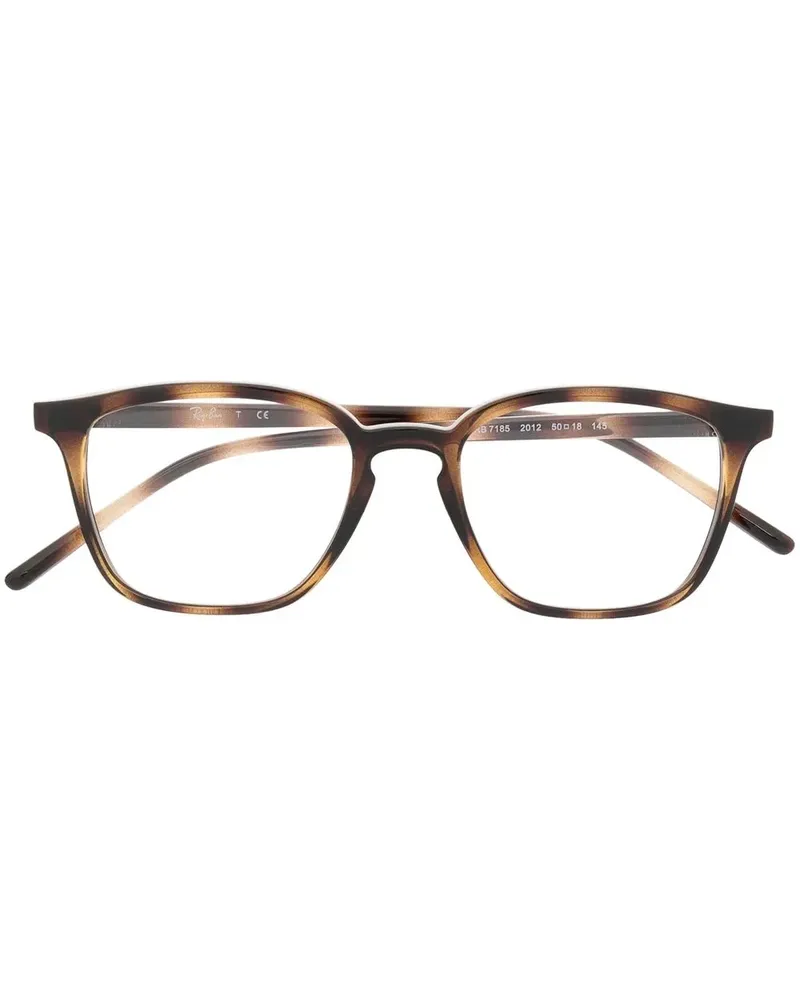 Ray Ban Eckige Brille in Schildpattoptik - Braun Braun