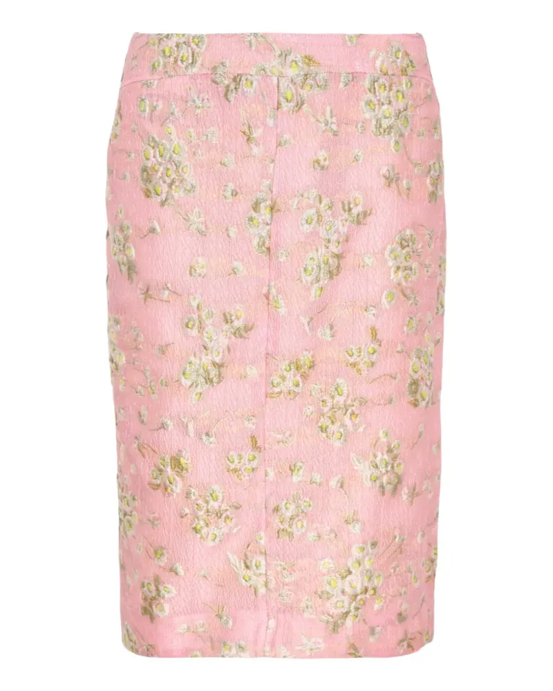 N° 21 Bleistiftrock mit Blumenprint - Rosa Rosa