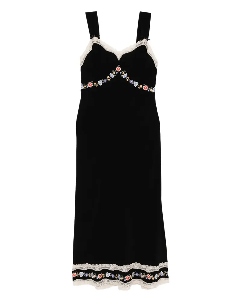 RIXO Lucie' Midikleid - Schwarz Schwarz
