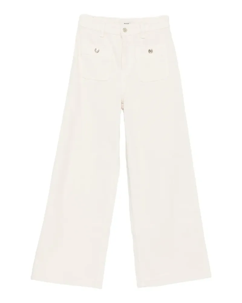 Maje corduroy wide-leg trousers - Nude Nude