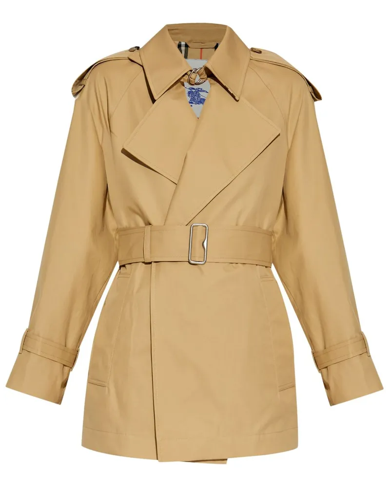 Burberry Kurzer Trenchcoat mit Gürtel - Nude Nude