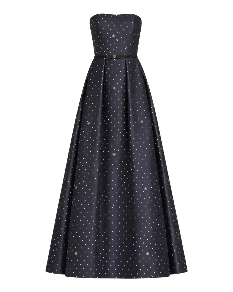 Elie Saab polka-dot belted dress - Blau Blau