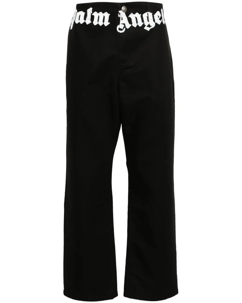 Palm Angels Hose mit Logo-Print - Schwarz Schwarz
