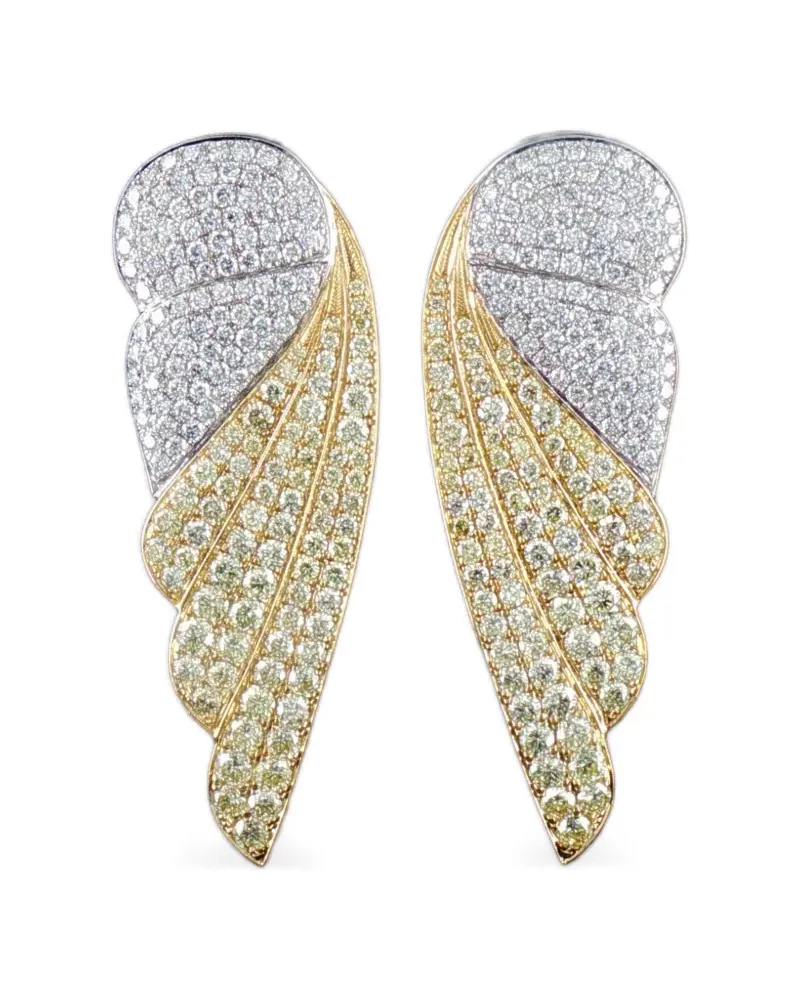 HYT Jewelry Blumenohrringe mit gelben und weißen Diamanten - Silber Silber