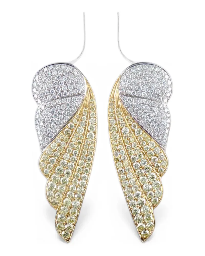 HYT Jewelry yellow and white diamond earrings - Silber Silber