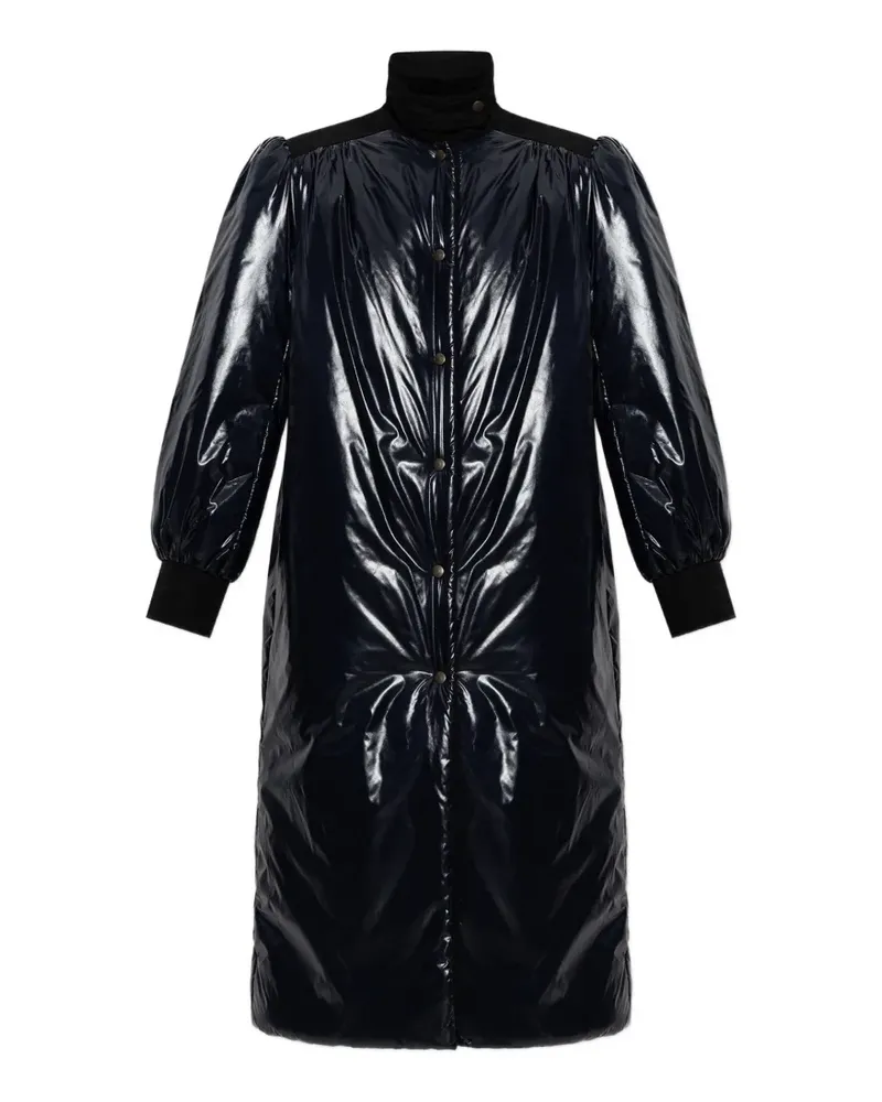 Chloé long utilitarian coat in shiny nylon - Blau Blau