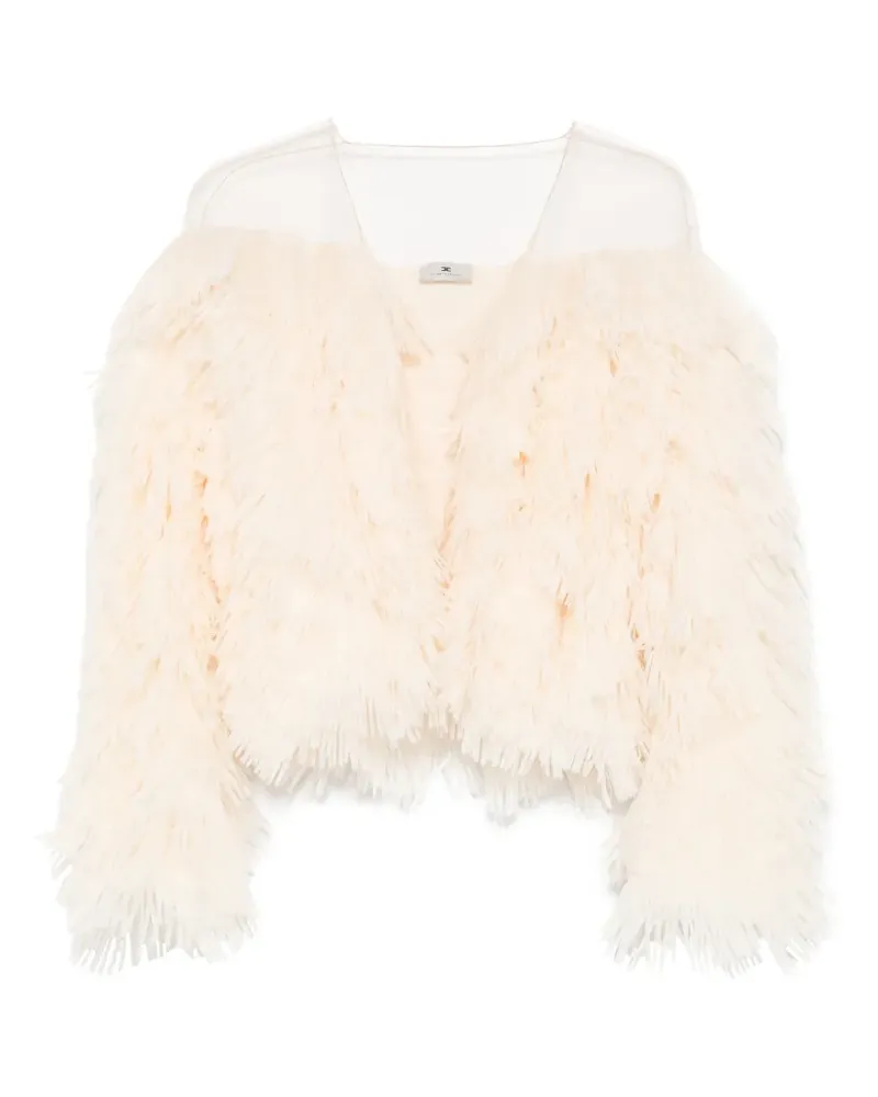 Elisabetta Franchi fringed jacket - Nude Nude