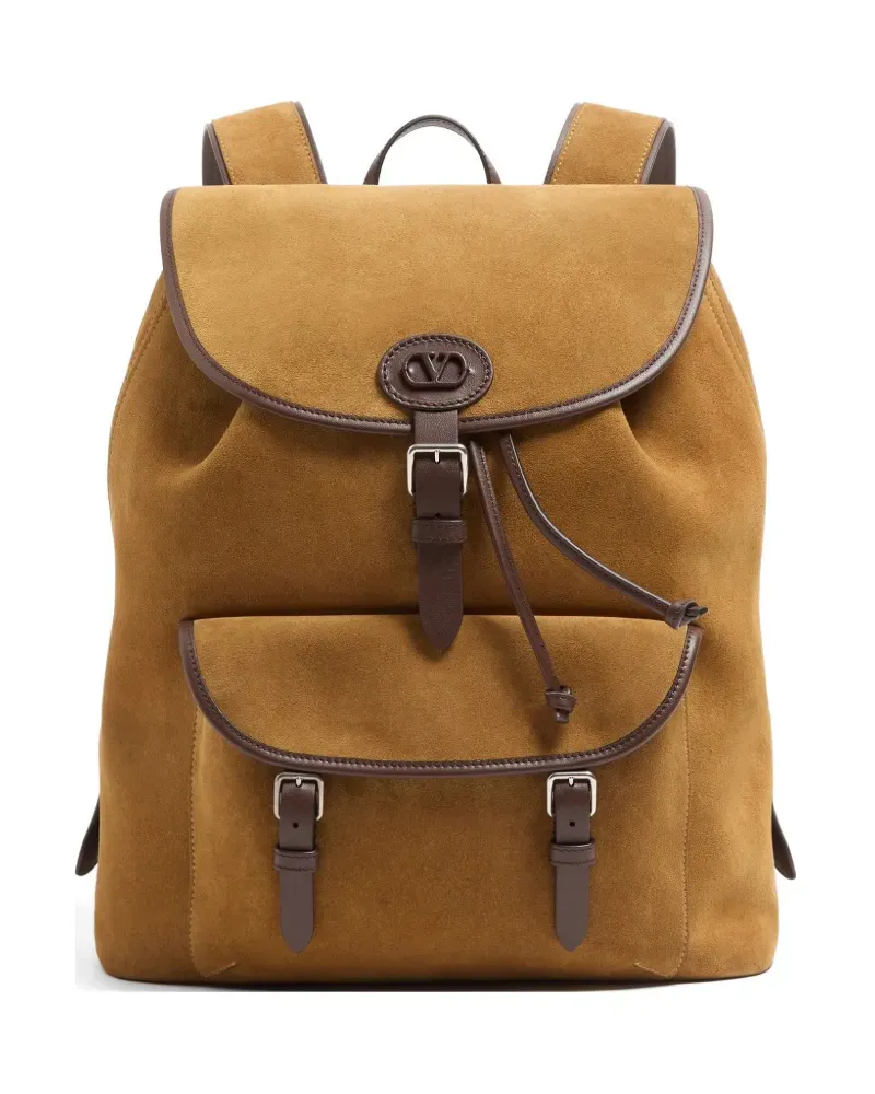 Valentino Garavani Antibes suede backpack - Nude Nude