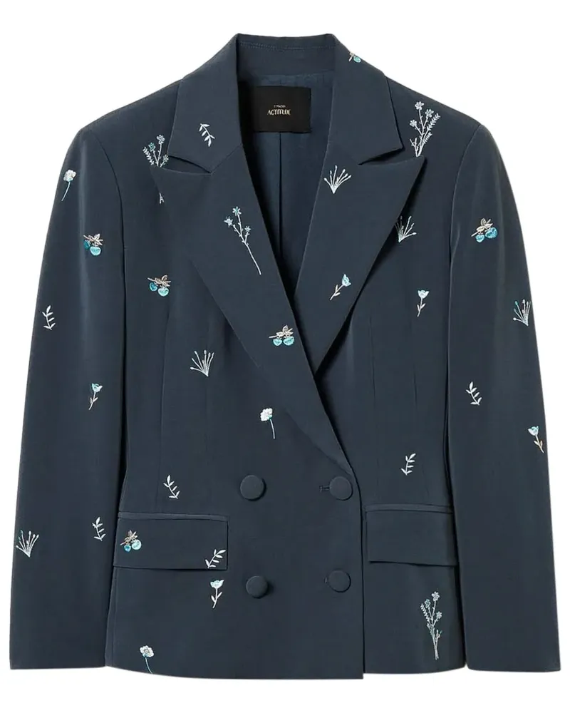 Twin-Set Blazer mit Blumenstickerei - Blau Blau