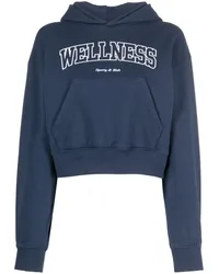 SPORTY & RICH Cropped-Hoodie mit Logo Blau