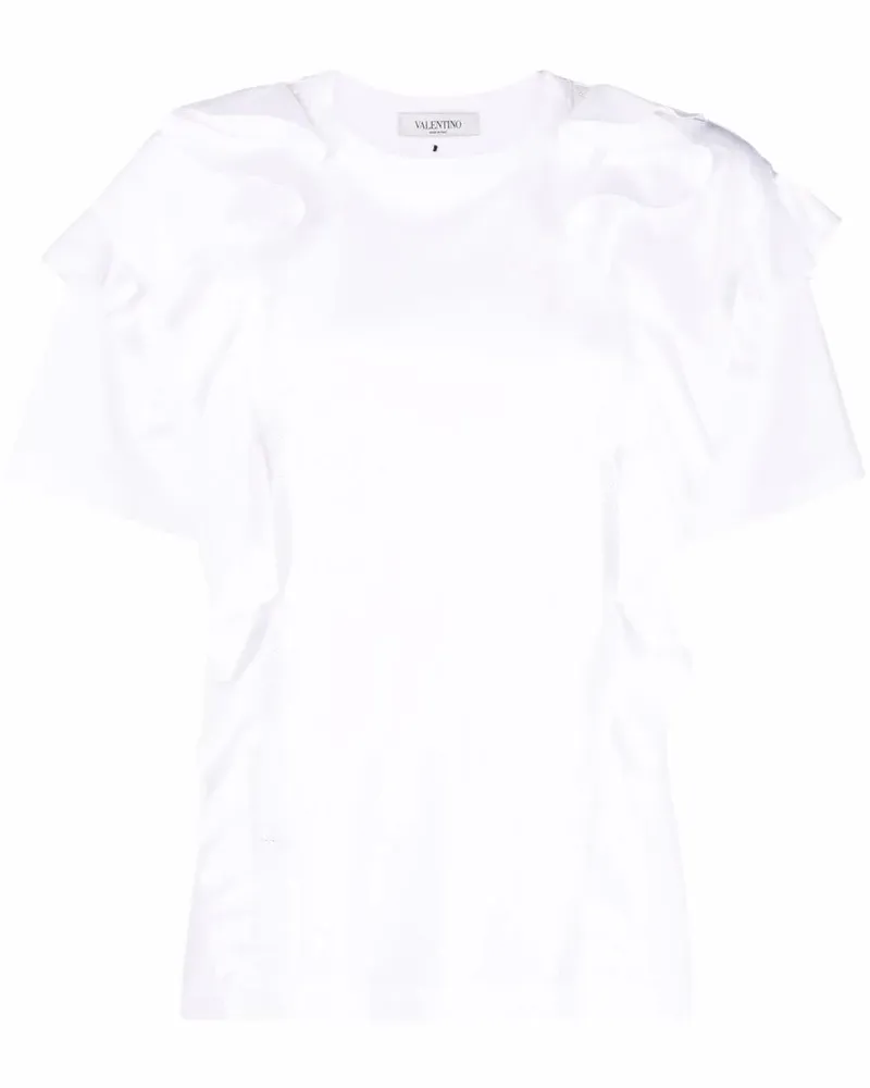 Valentino Garavani T-Shirt mit Rüschenbesatz - Weiß Weiß