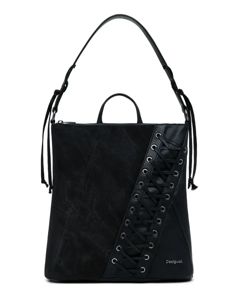 Desigual Rucksack mit Schnürung - Schwarz Schwarz