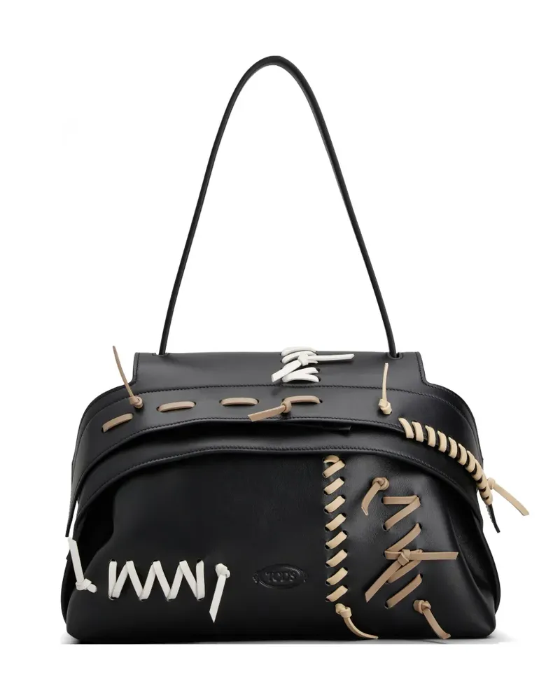 TOD'S Kleine Wave Schultertasche - Schwarz Schwarz