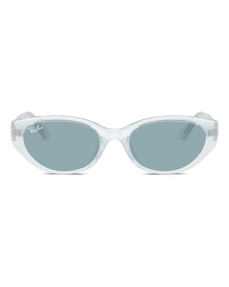 Ray Ban Sonnenbrille mit ovalem Gestell - Weiß Weiß
