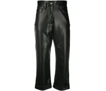 Cropped-Hose aus Kunstleder - Schwarz
