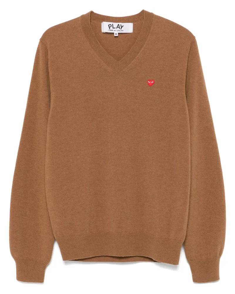 Comme des Garçons Pullover mit Herz-Patch - Braun Braun