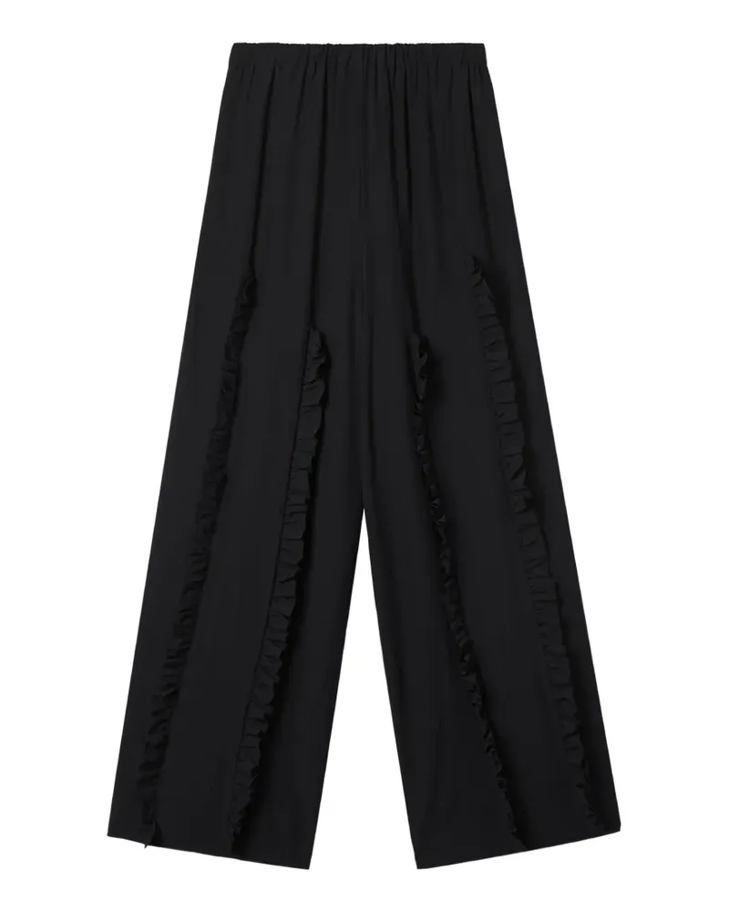 ENFÖLD ruffle-trimmed trousers - Schwarz Schwarz