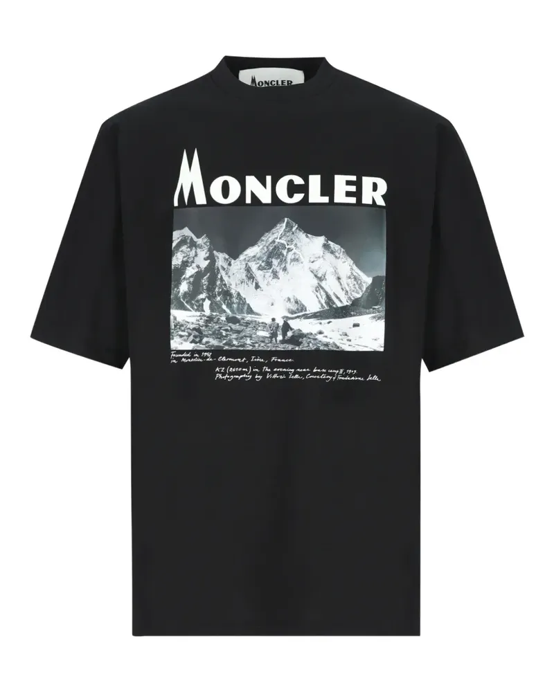Moncler T-Shirt mit K2-Print - Schwarz Schwarz