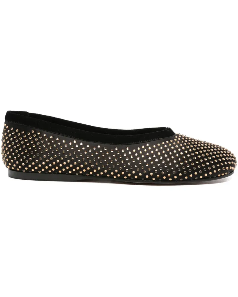 forte_forte Ballerinas mit Kristallen - Schwarz Schwarz
