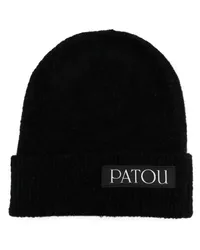 Patou Beanie mit Logo-Patch Schwarz