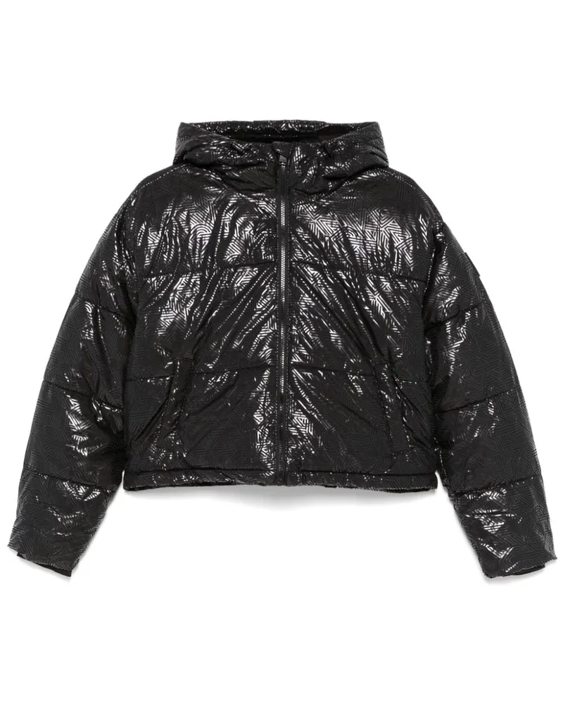 DKNY Cropped-Jacke mit überkreuztem Print - Schwarz Schwarz