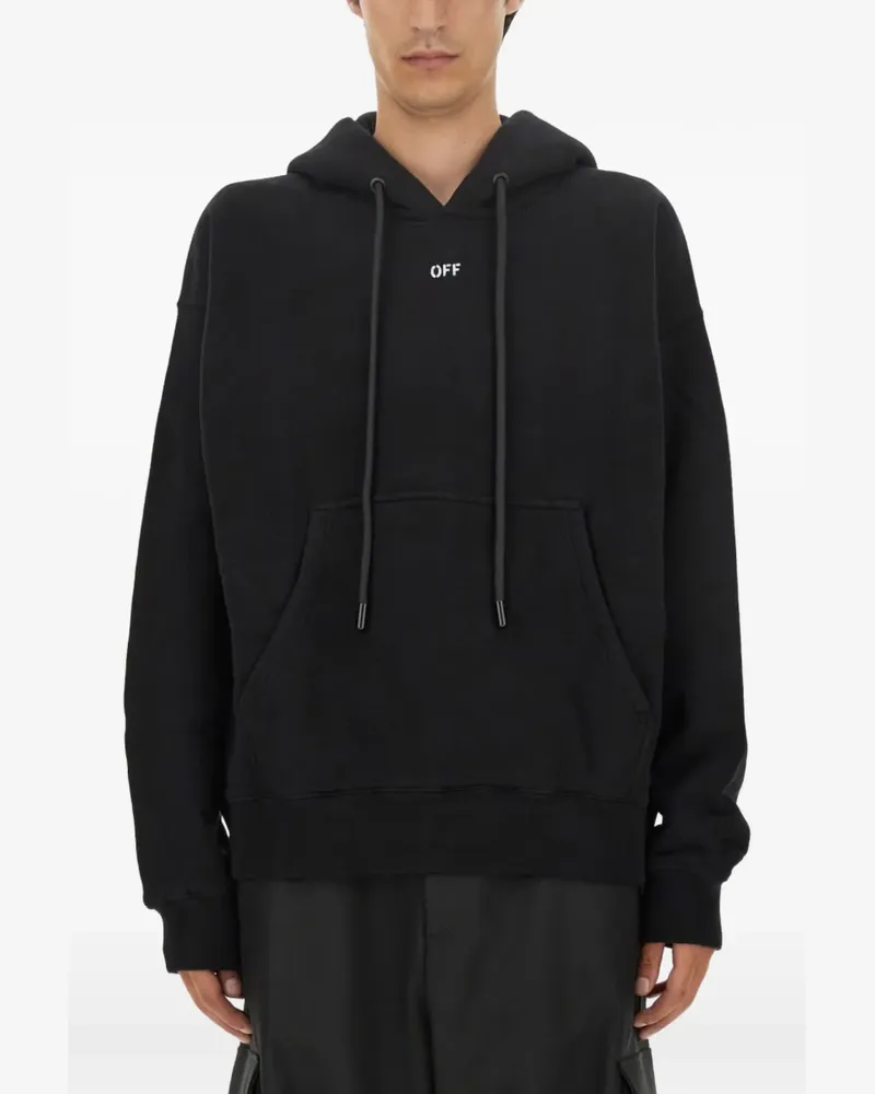 OFF-WHITE logo-print hoodie - Schwarz Schwarz