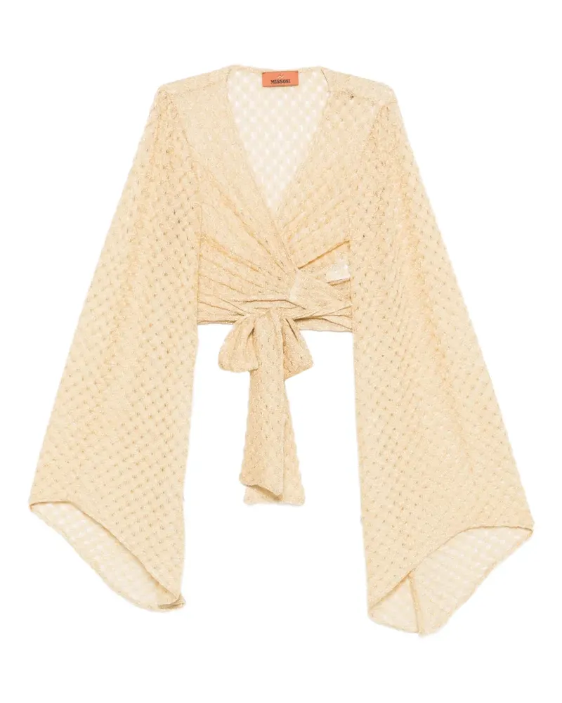 Missoni tie-front crop top - Gelb Gelb