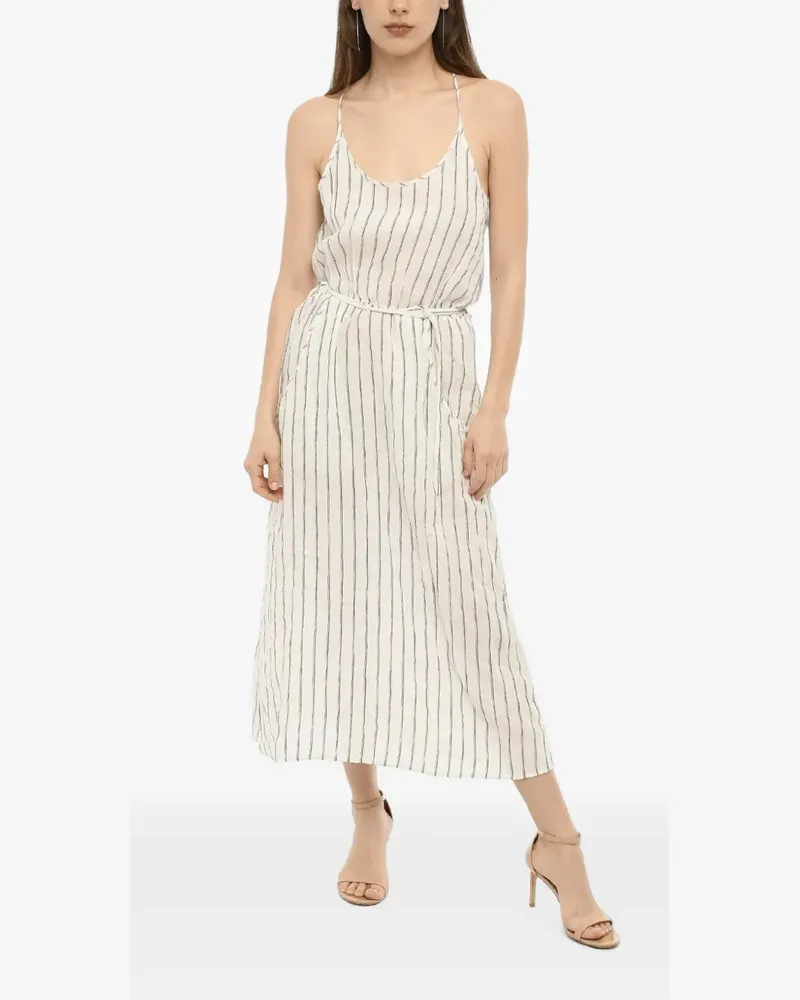 Woolrich Gestreiftes Midikleid mit Gürtel - Nude Nude