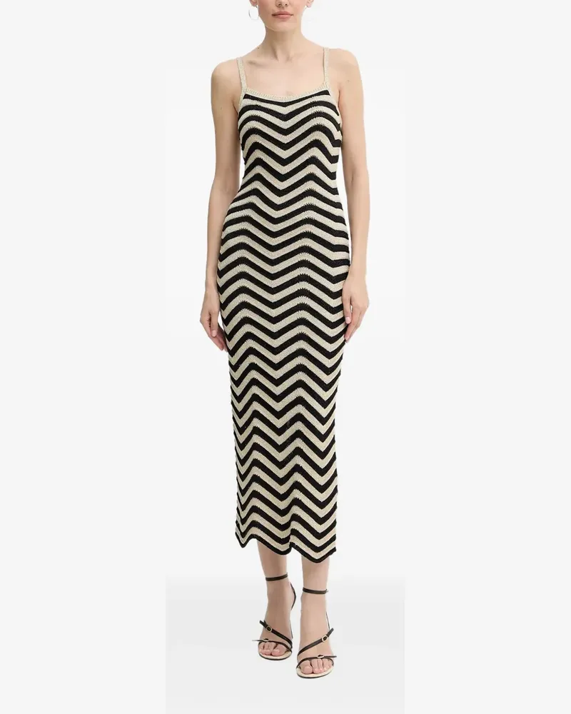 Guess Rückenfreies Midikleid mit Zickzackmuster - Schwarz Schwarz