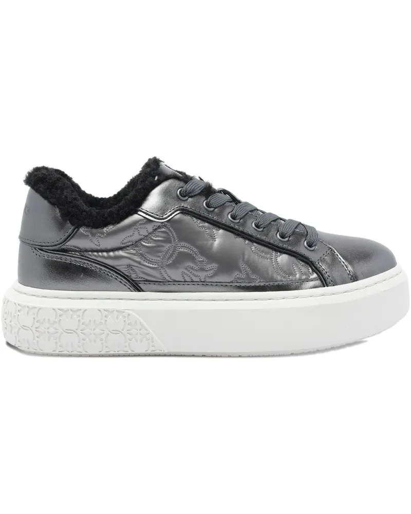 Pinko Sneakers mit Metallic-Pelzfutter - Grau Grau